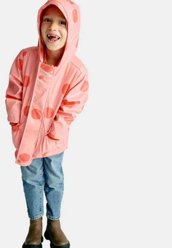 Пальто-рыбачка 3 в 1 с горошком (2-8 лет) с жилетом Marks & Spencer, средне-коралловый — фото 2
