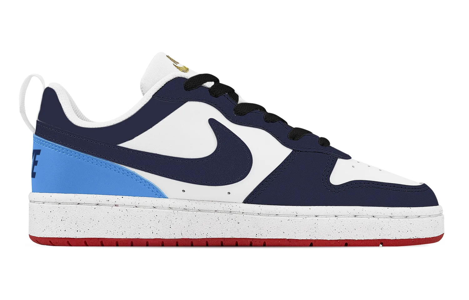 Nike Court Borough Blue Obsidian устойчивые к истиранию и скольжению низкие кроссовки для скейтбординга Unisex белый синий черный — фото 3