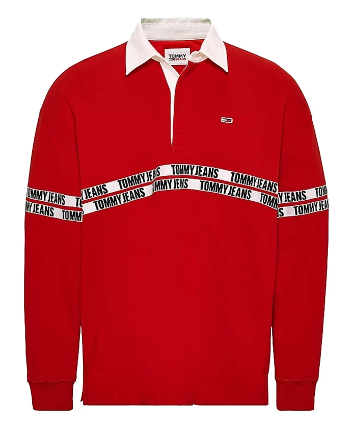 

Рубашка Поло с короткими рукавами для регби Tommy Jeans, красный