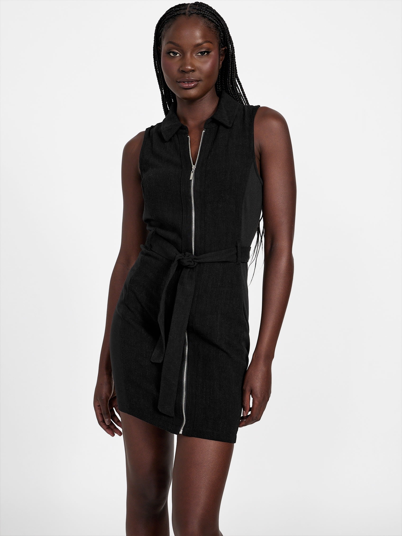 

Платье Harper из льняной смеси Guess Factory, черный