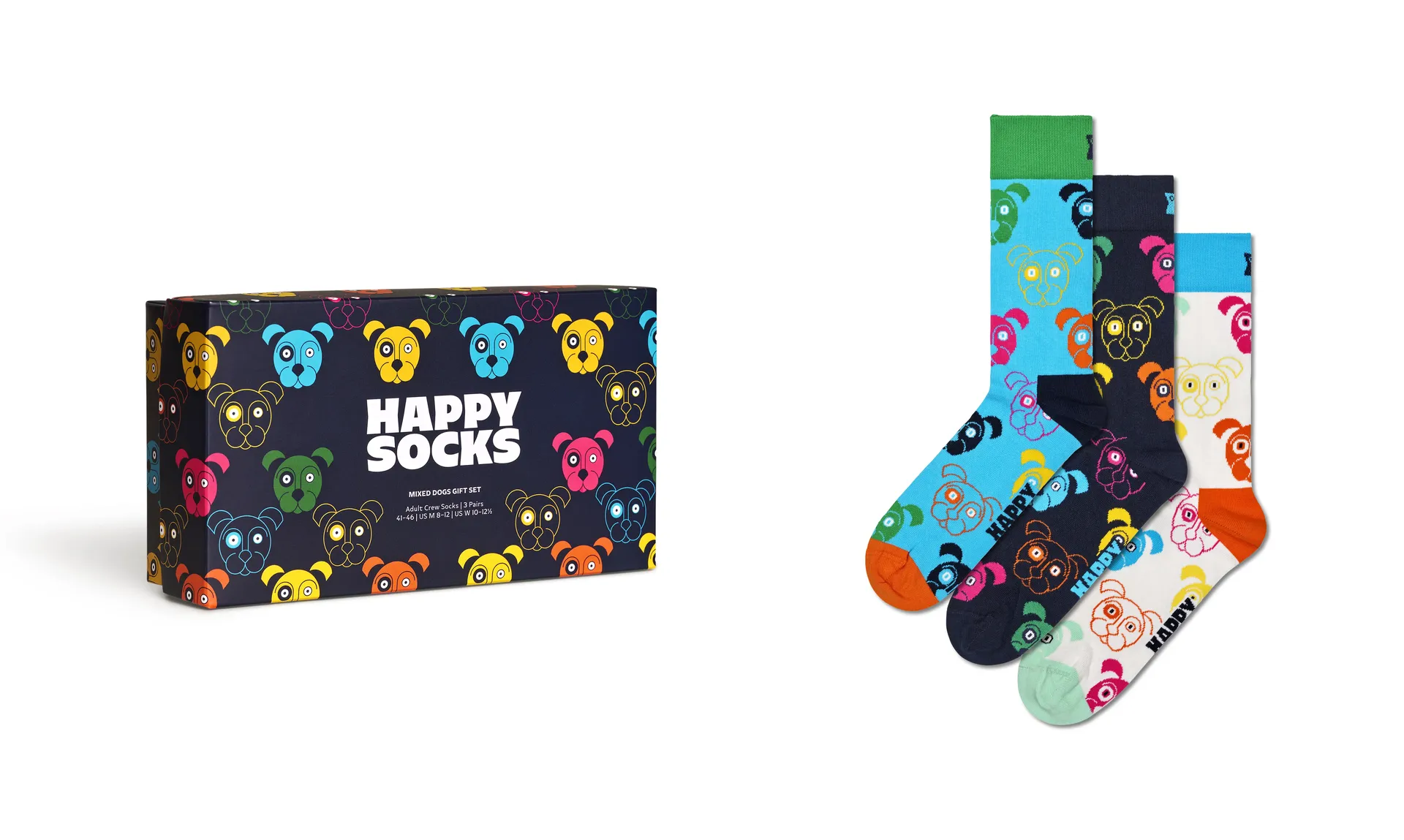 

Happy Socks Носки "Подарочный набор из 3 носков для собак" (упаковка, подарочная коробка), мотив собаки, цвет морской волны