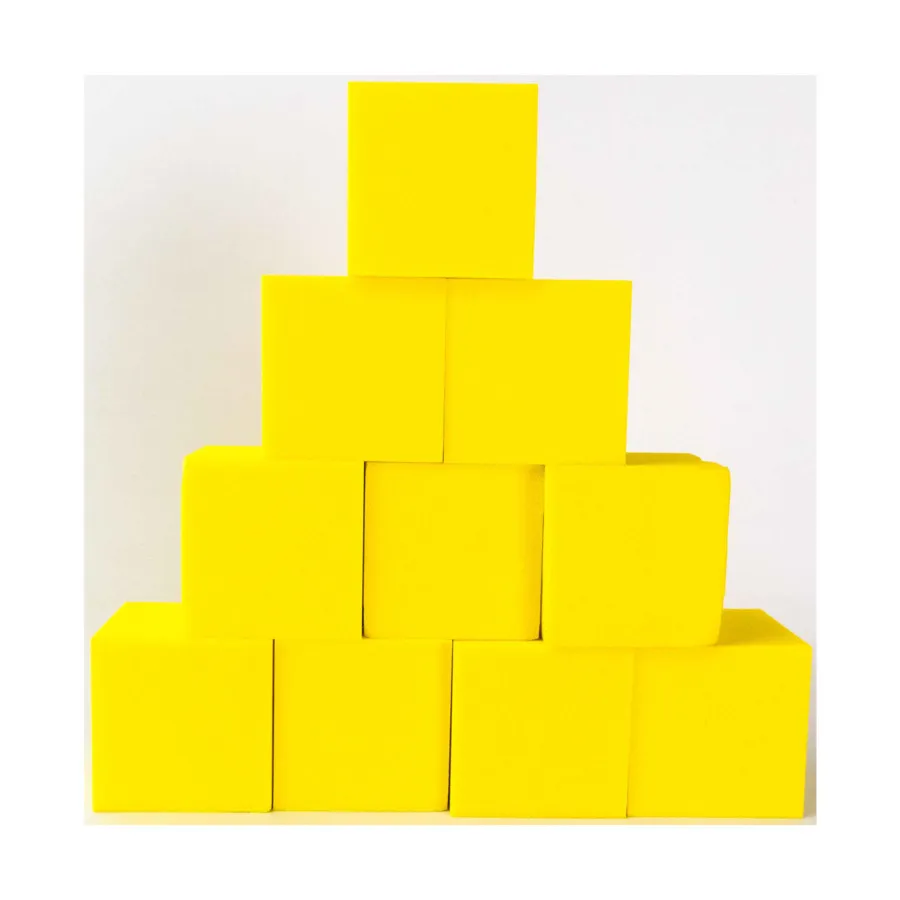 

d6 Пустые кубики из желтого пенопласта, 50 мм (10), Dice - Foam (Koplow)