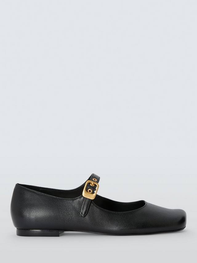 Асимметричные балетки Mary Jane из кожи Harbour John Lewis, Black