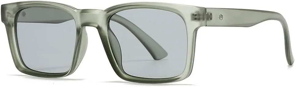 

Мужские квадратные солнцезащитные очки Retro Rivets с защитой от УФ-излучения UV400, модные женские солнцезащитные очки желто-зеленого цвета SKFGNX, Green Light Gray