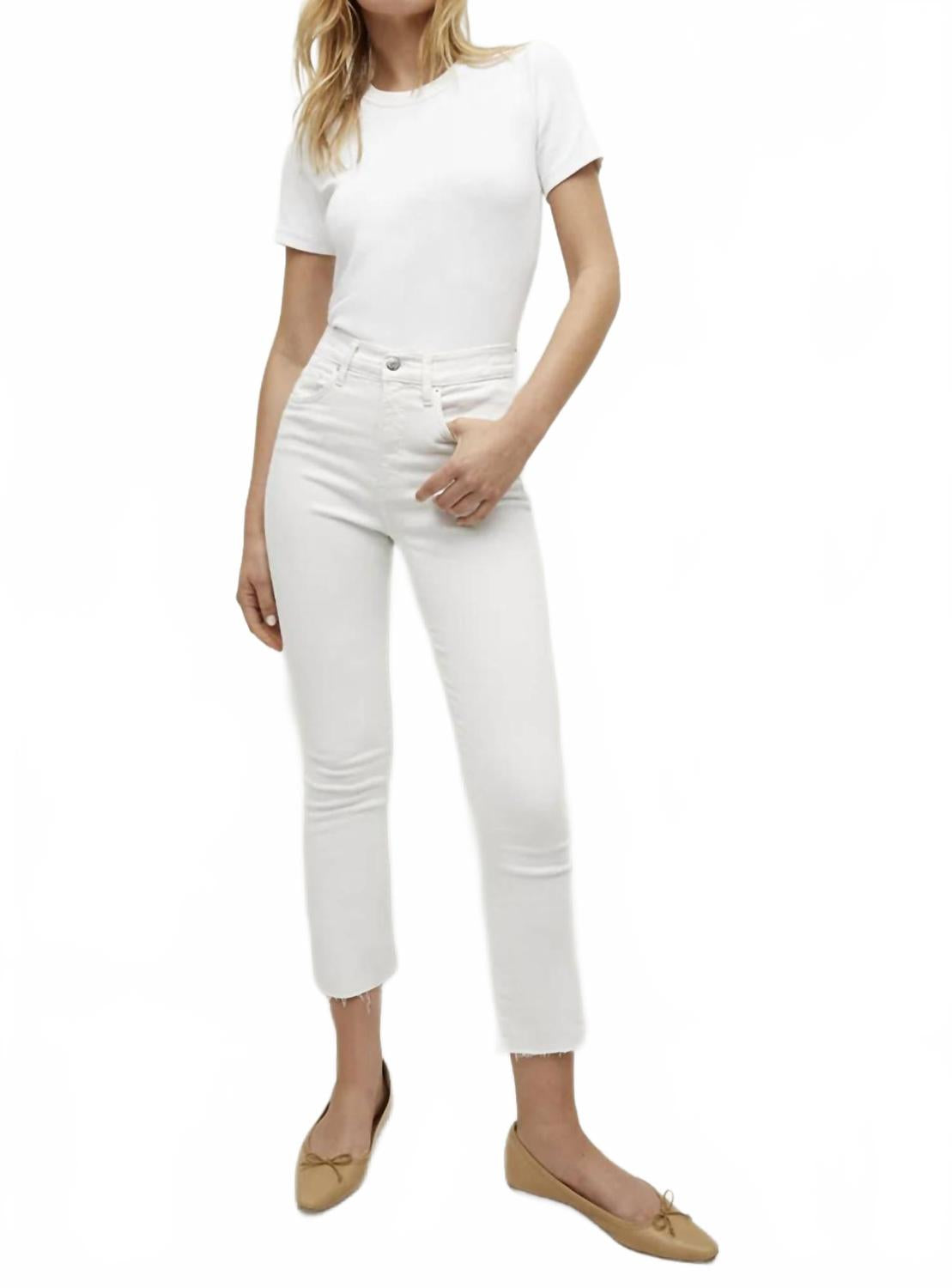 

Carley расклешенные джинсы с рваным краем в белом цвете Veronica Beard