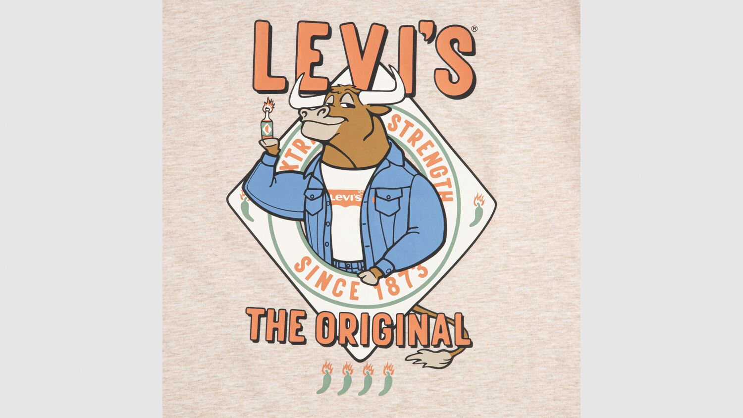 Футболка Bull с острым соусом Big Boys S-xl Levi's, Almond Heather - Beige — фото 4