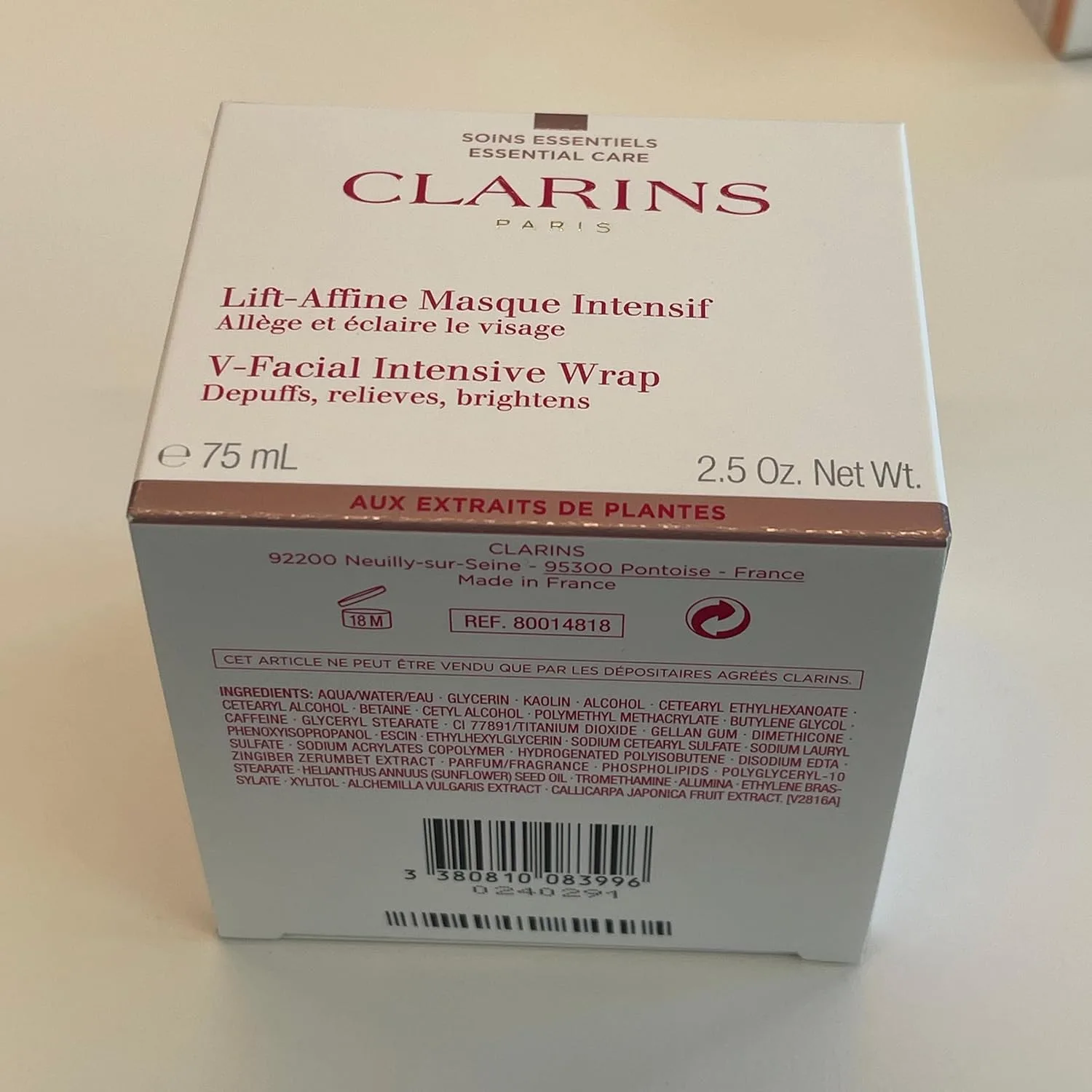 Clarins V-Facial Wrap маска для лица и набор Double Serum для глаз, уменьшает отечность, антивозрастной крем, разглаживает, укрепляет, увлажняет и оживляет кожу для более молодого вида глаз за 7 дней — фото 2