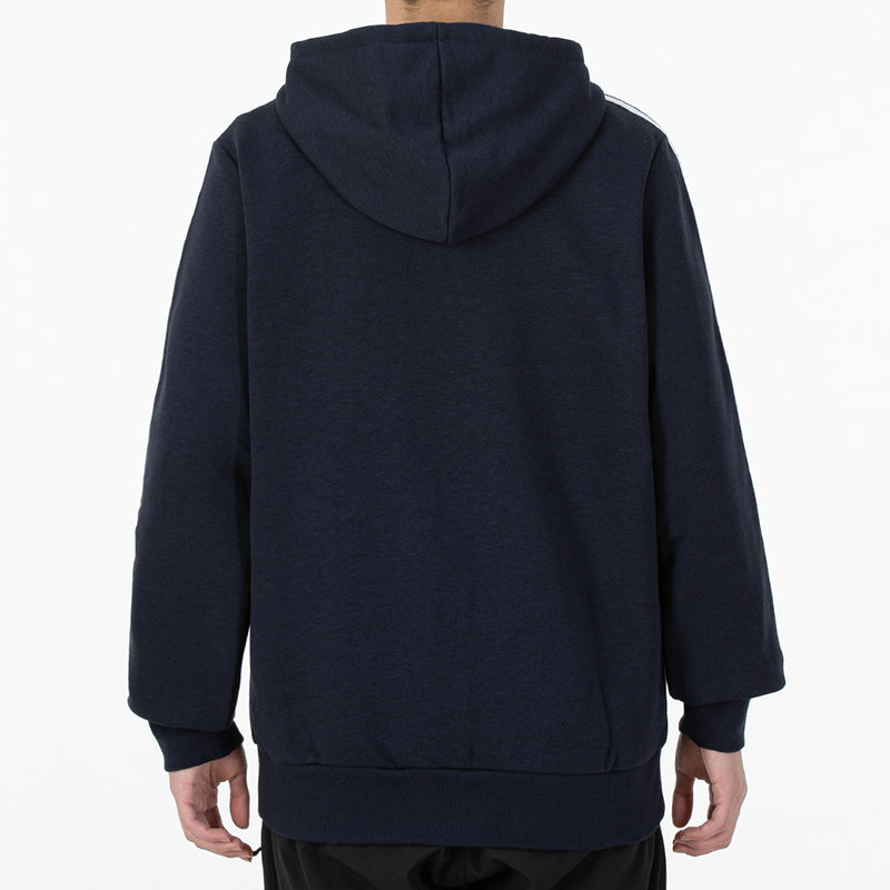 Худи Men's adidas 3S Fl Fz Hd Cardigan Jacket Navy Blue GK9053 — фото 4