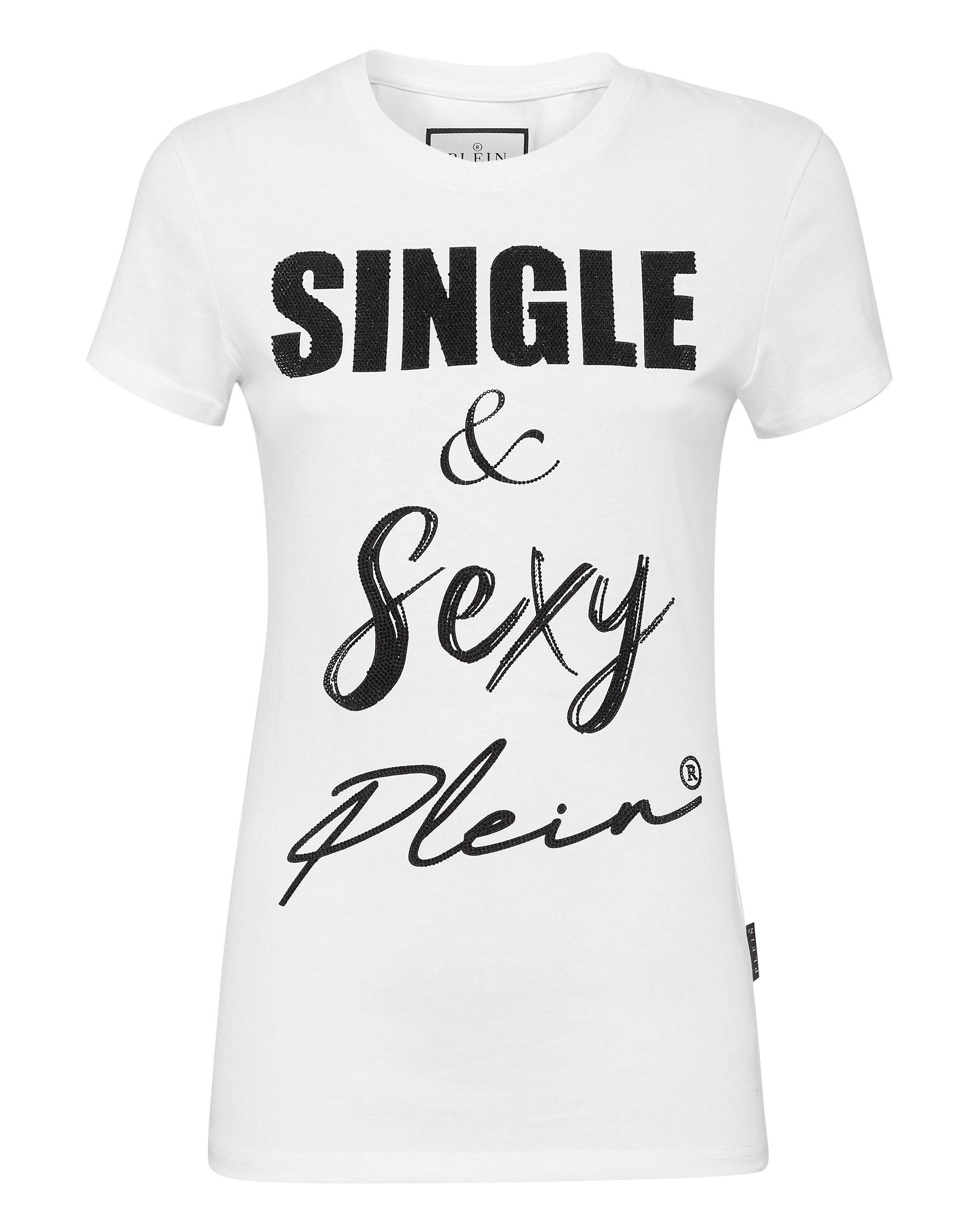 

Футболка с круглым вырезом SS Sexy Pure Fit со стразами PHILIPP PLEIN, белый