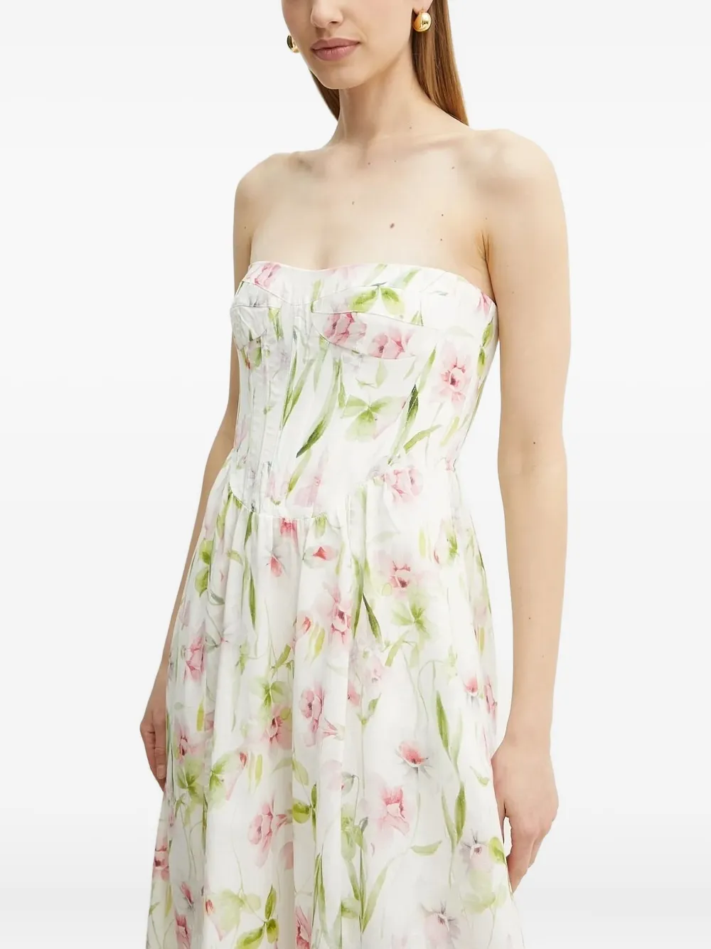 

Платье миди Lola с цветочным принтом Bardot, белый