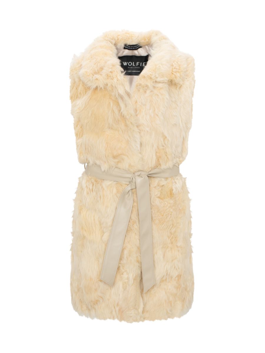 

Удлиненный жилет из овчины Toscana из коллекции Made For Generations WOLFIE FURS, цвет Vanilla