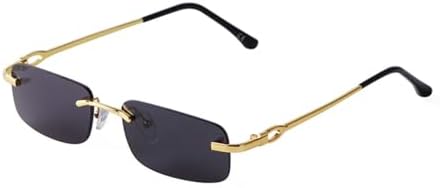 

Винтажные коричневые прямоугольные солнцезащитные очки без оправы, мужские, с прозрачными линзами, без оправы, защита от синего света, женские солнцезащитные очки, C1 MTZJH, One Color