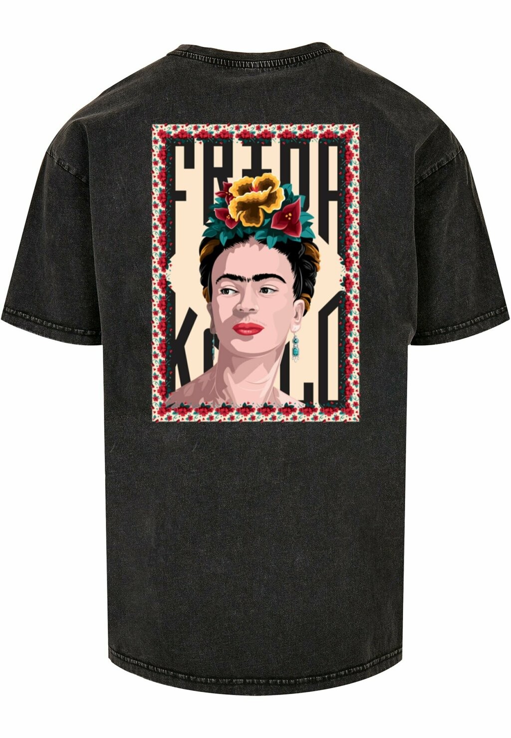 

Футболка с принтом FRIDA KAHLO LOGO FRAME ACID WASHED HEAVY OVERSIZE TEE Merchcode, черный