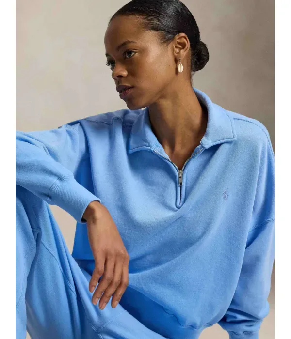 Толстовка relaxed fit Polo Ralph Lauren, небесно-голубой — фото 4