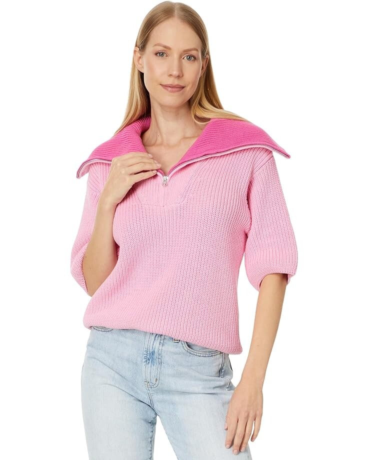 

Свитер English Factory 1/2 Sleeves Collar Knit Top, розовый