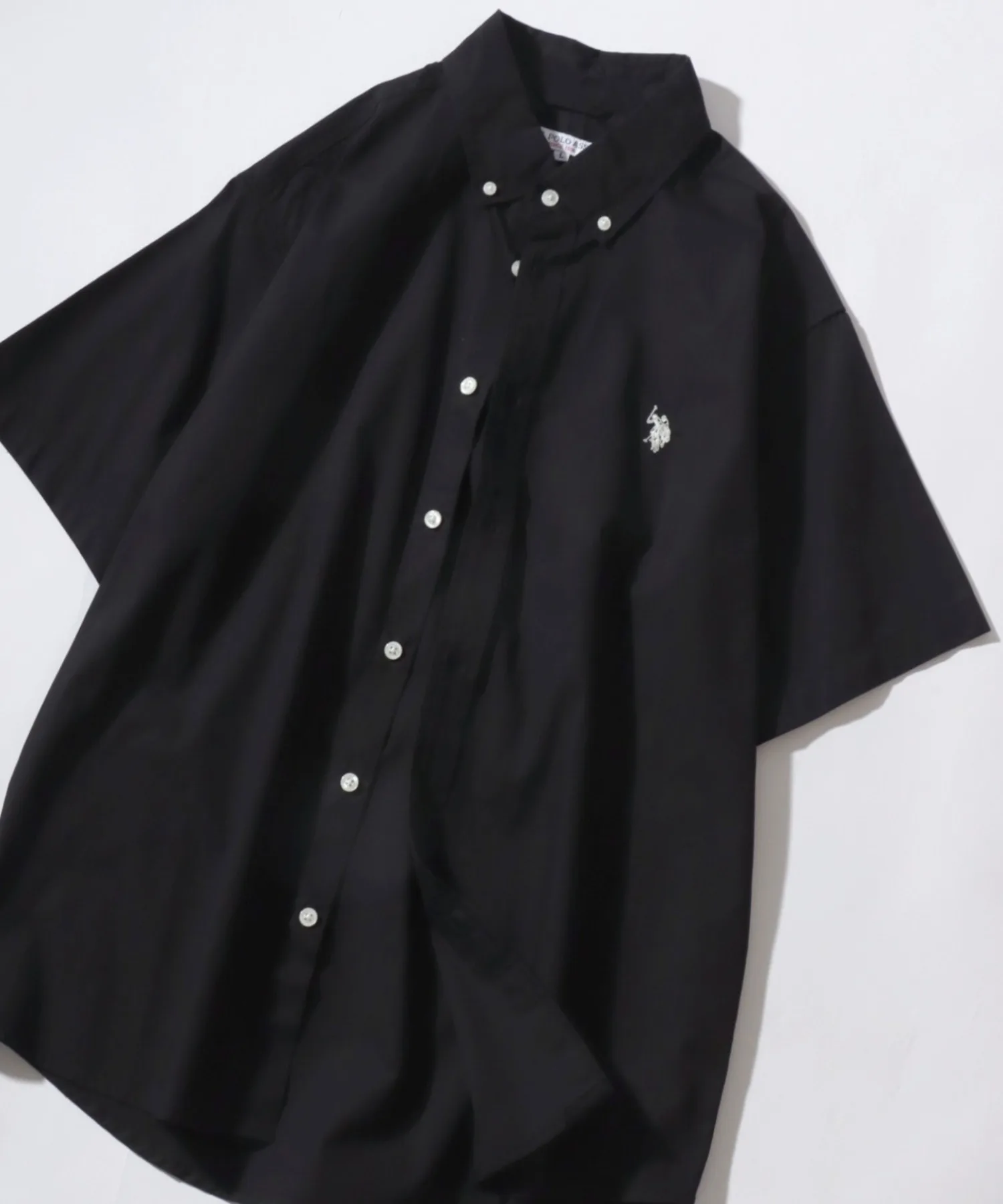 Унисекс рубашка с вышивкой U.S. POLO ASSN. Button-Down черная
