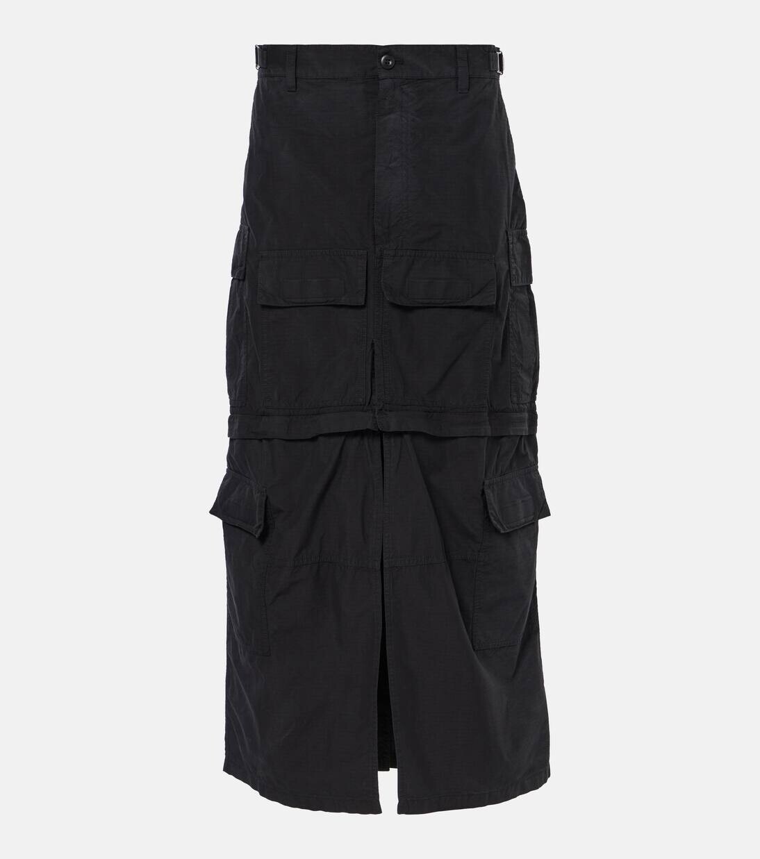

Юбка-карго из хлопковой смеси рипстоп Balenciaga, черный
