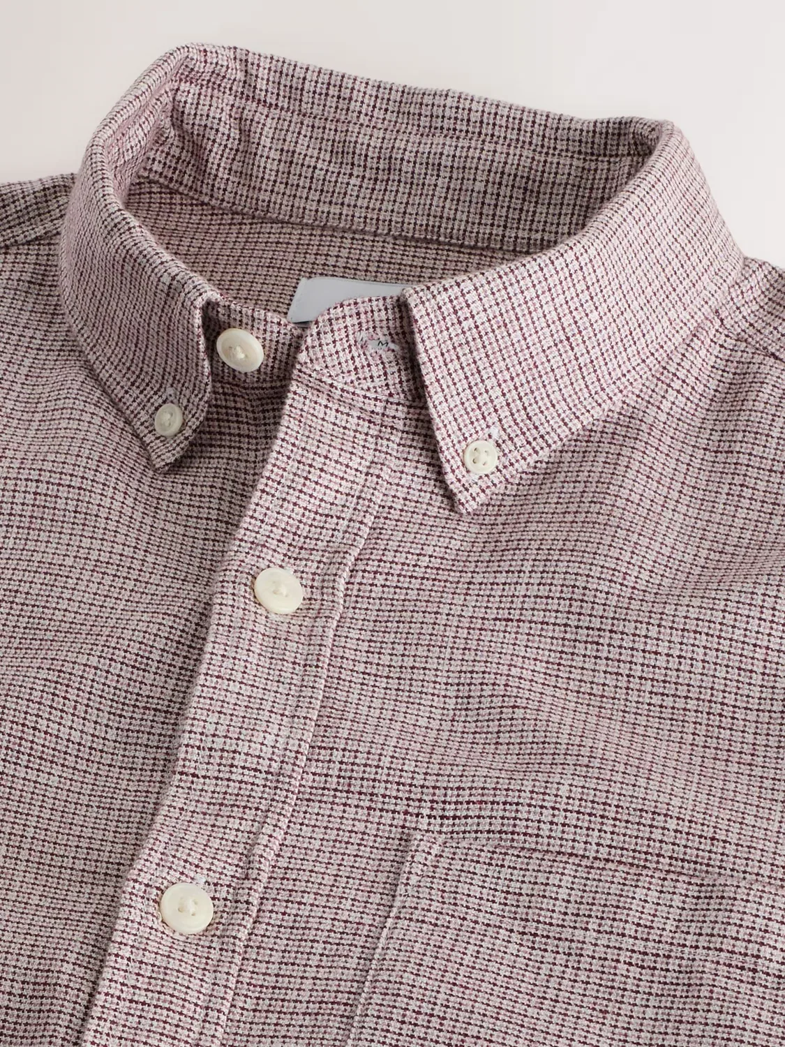 Рубашка на пуговицах стандартного кроя Next, Aubergine/Lilac — фото 4