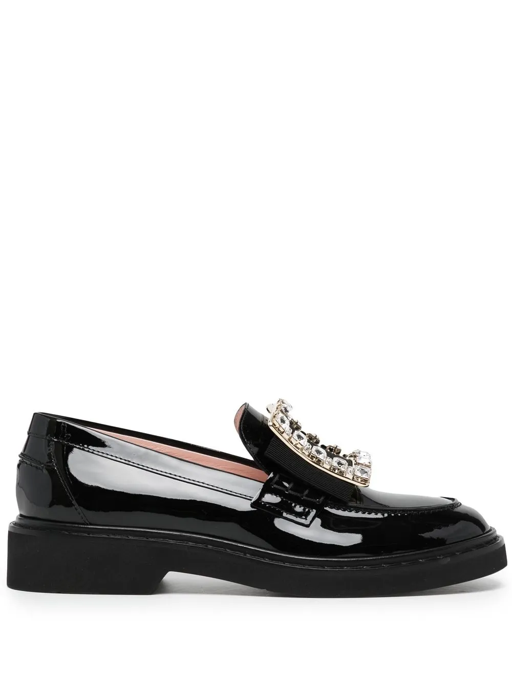 Лакированные лоферы с кристаллами Roger Vivier, черный