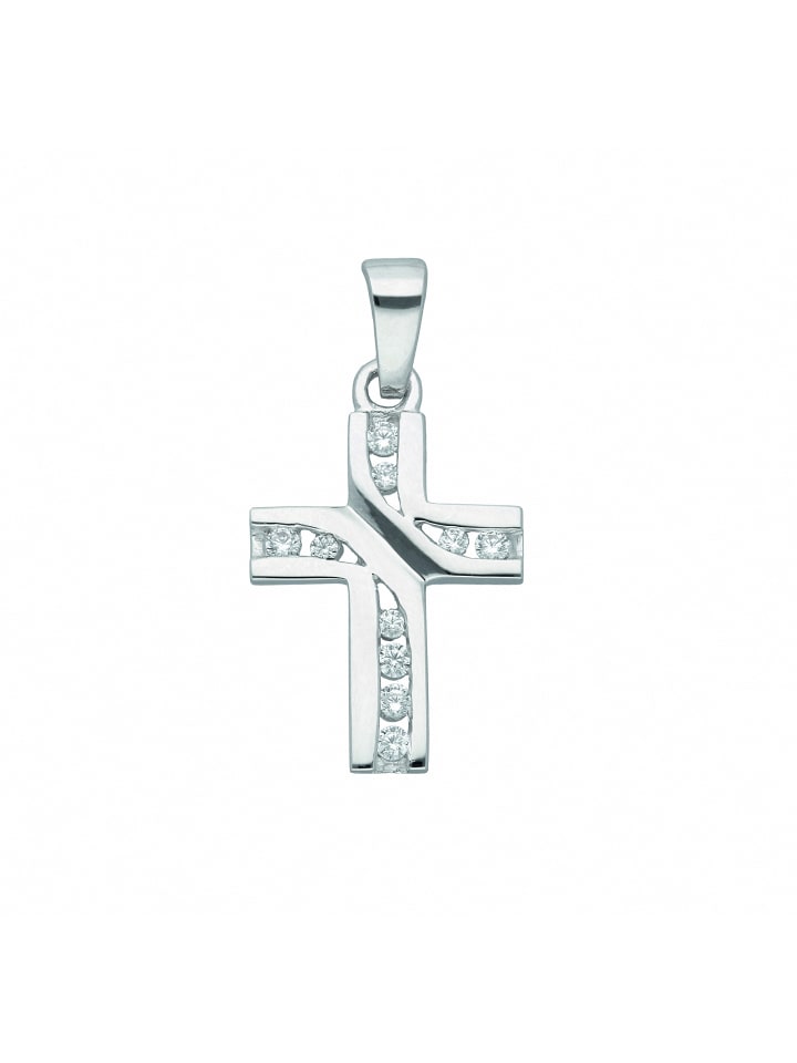 

Adeliás Подвеска в виде креста из серебра 925 пробы с кубическим цирконием для женщин и мужчин