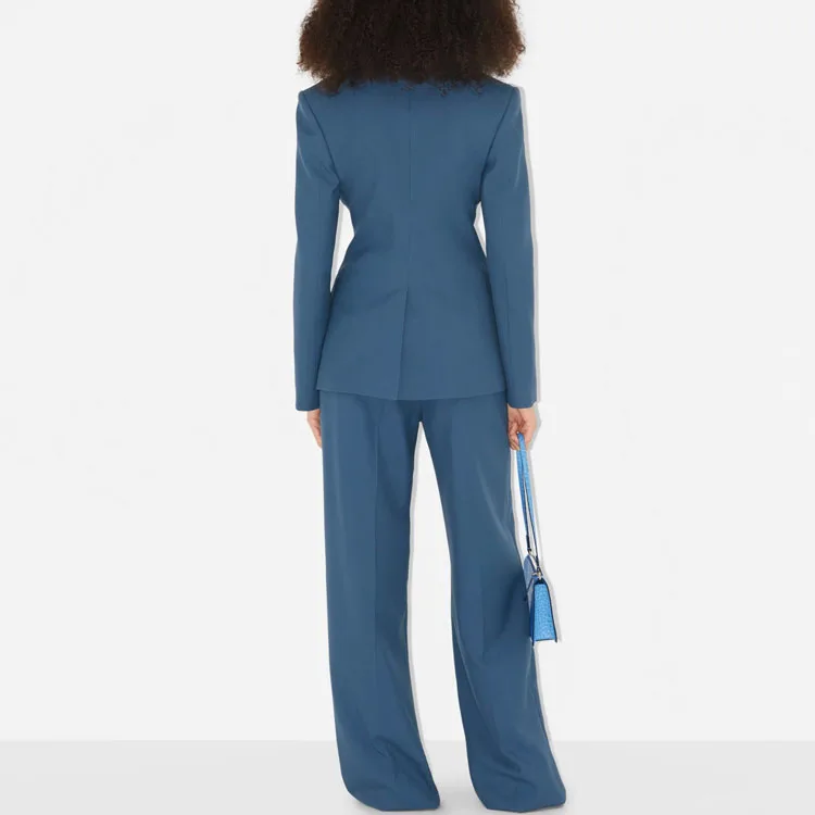 Однобортный блейзер Burberry, асимметричный, Soft Marine синий — фото 4
