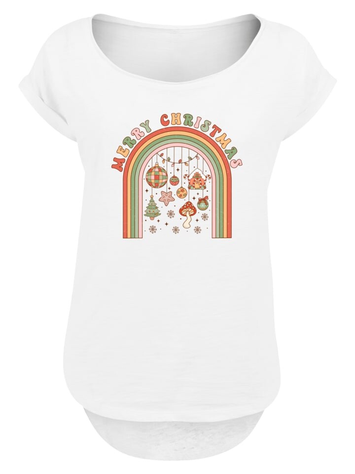 

Футболка F4NT4STIC Long Cut T-Shirt Merry Weihnachten Cozy Vibes, белый