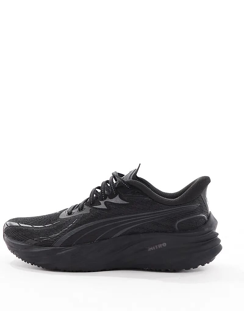 Кроссовки Puma Velocity Nitro 4 полностью черного цвета — фото 2