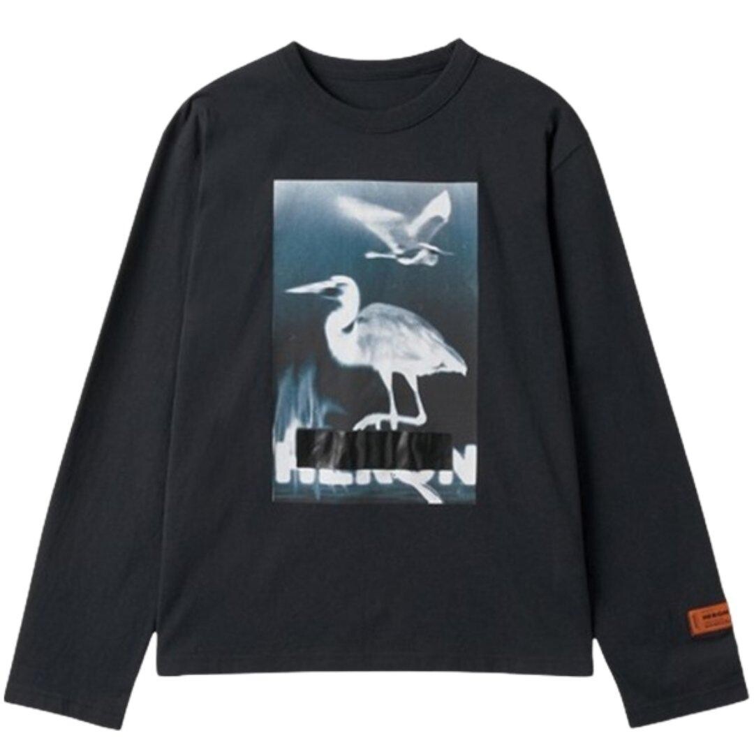 

Черная футболка с длинным рукавом и логотипом Censored Heron Heron Preston, черный