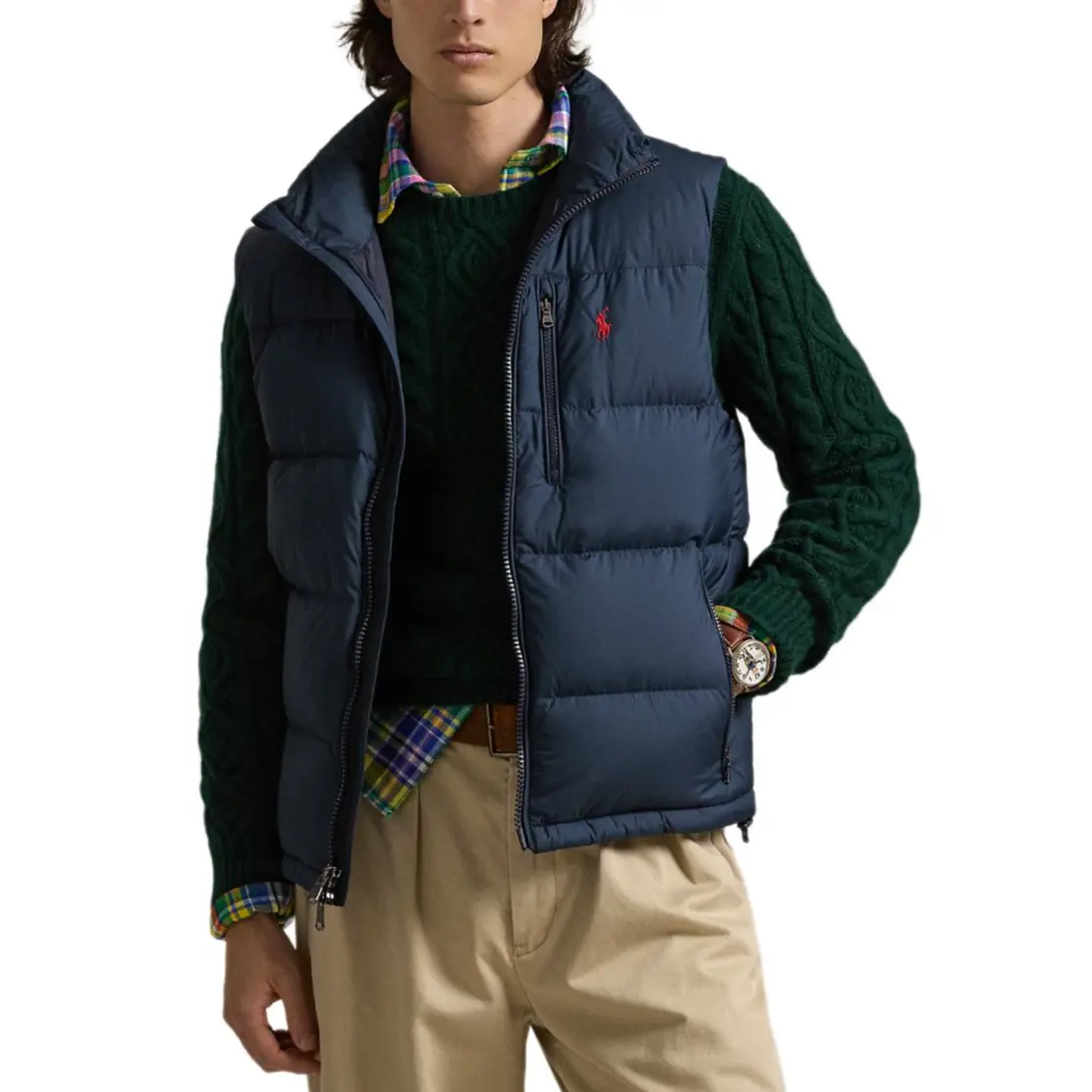 Утепленный жилет Gorham с высоким воротником Polo Ralph Lauren, темно-синий — фото 4