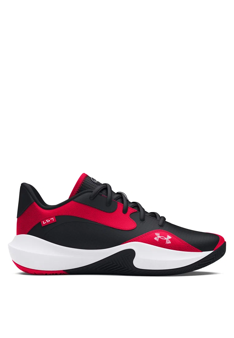 Кроссовки баскетбольные низкие Lockdown 7, Unisex Under Armour, белый/черный/красный
