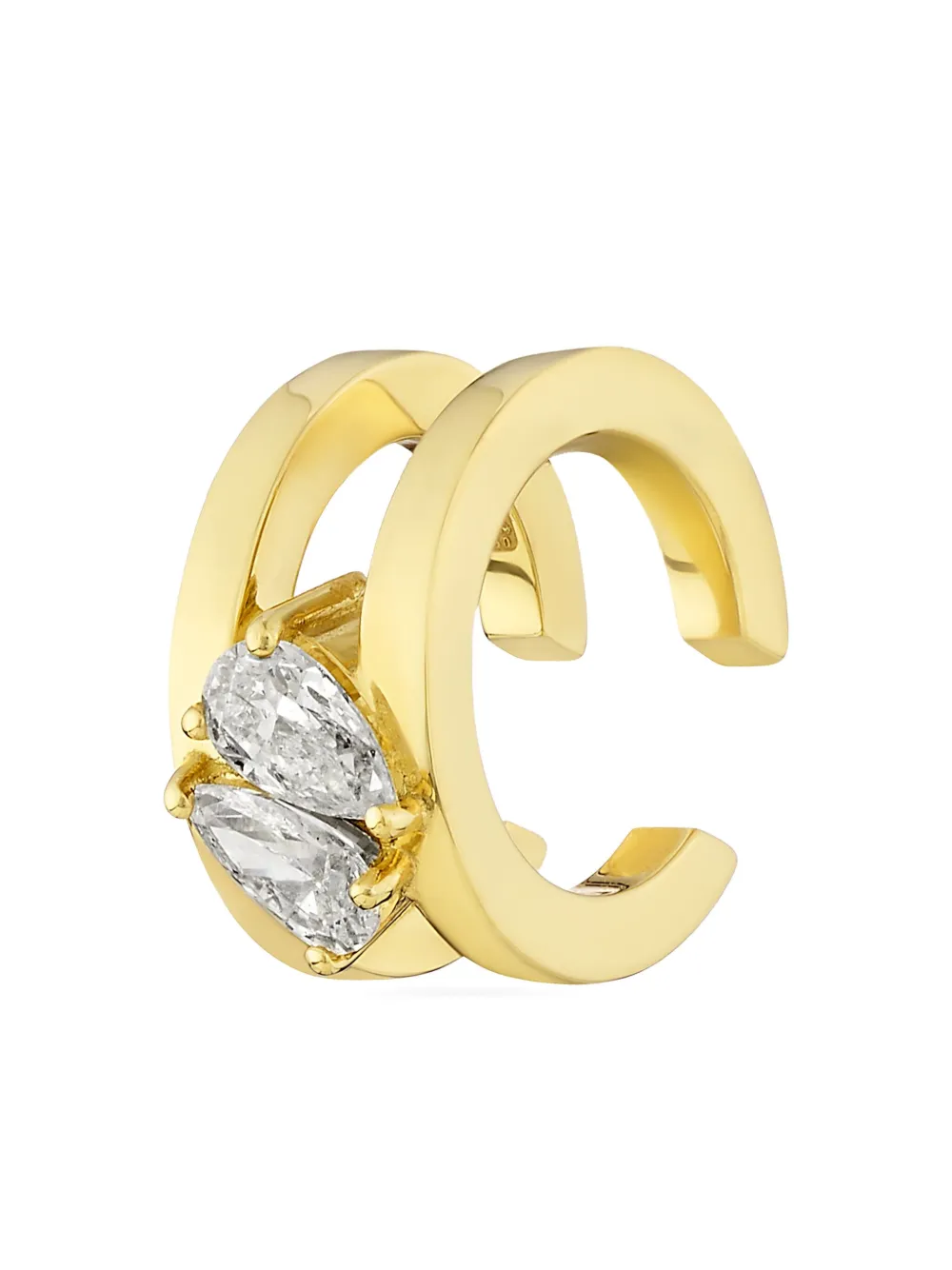 

Серьги-каффы Sweet Pear из 18-каратного желтого золота с бриллиантами ROSEKEY, золотой