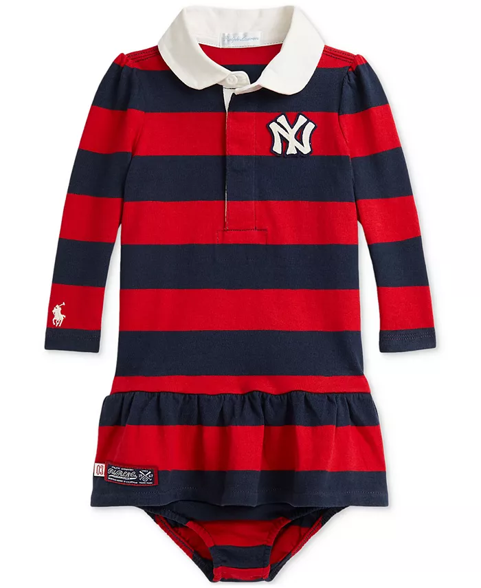 

Платье для девочек в полоску Yankees Polo Ralph Lauren, красный