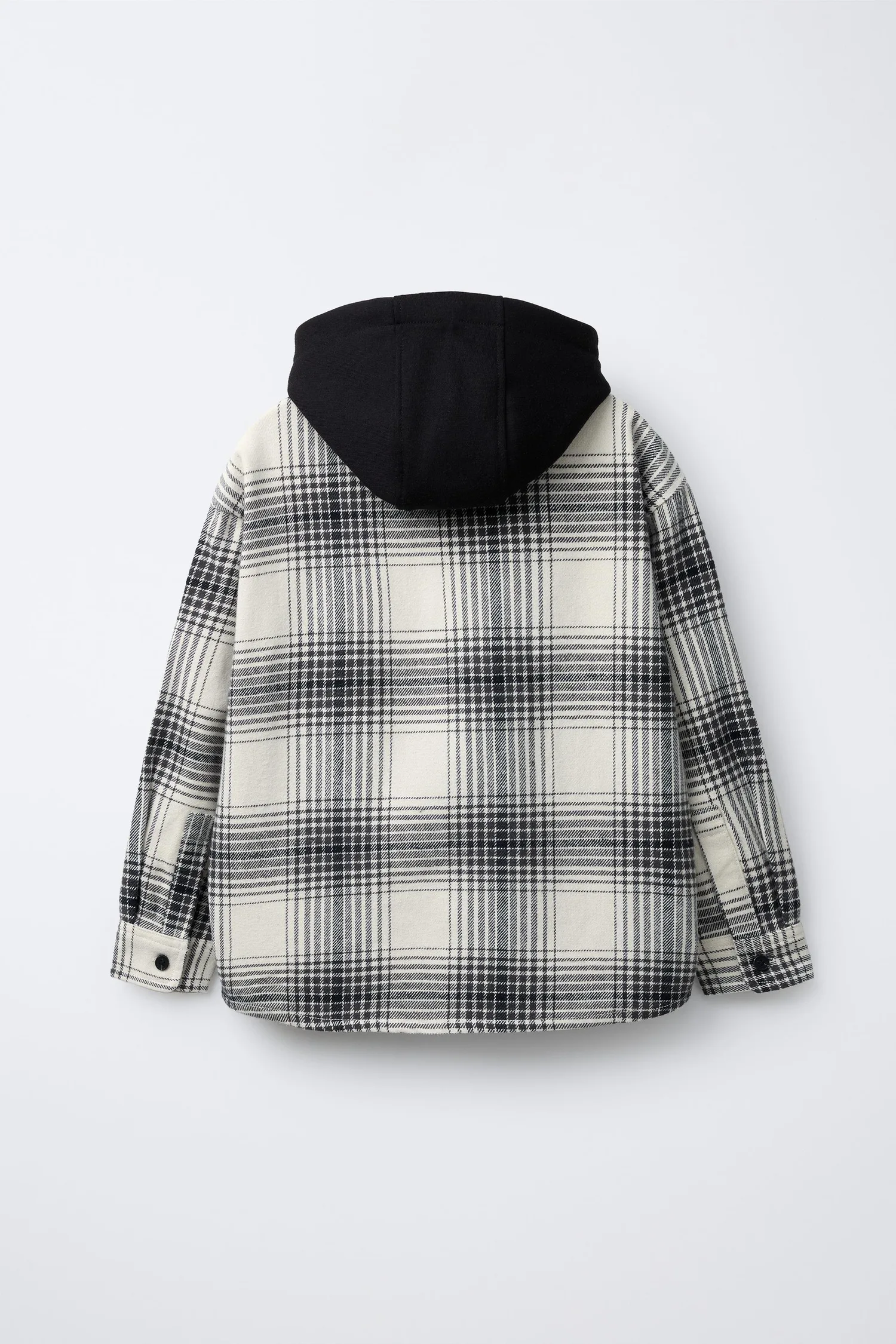 Рубашка-куртка с отстегивающимся флисовым капюшоном Zara, экрю — фото 3