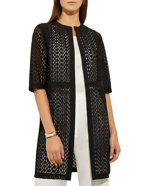 

Длинная кружевная куртка Misook, цвет Black