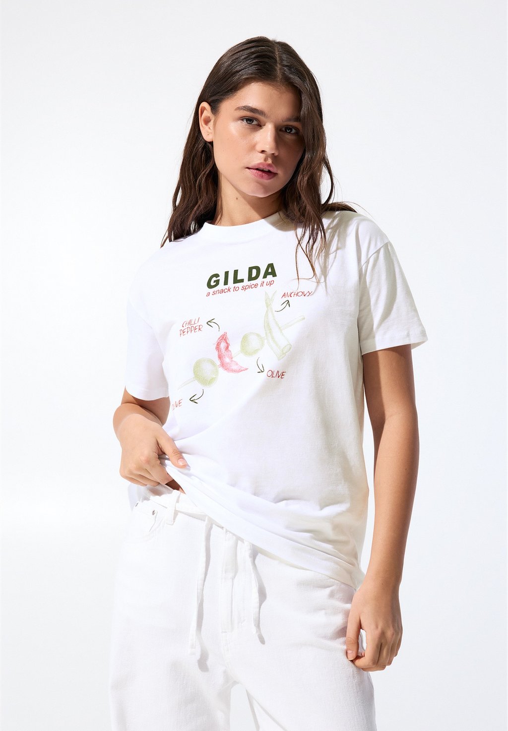 

Футболка с принтом GILDA GRAPHIC PULL&BEAR, белый