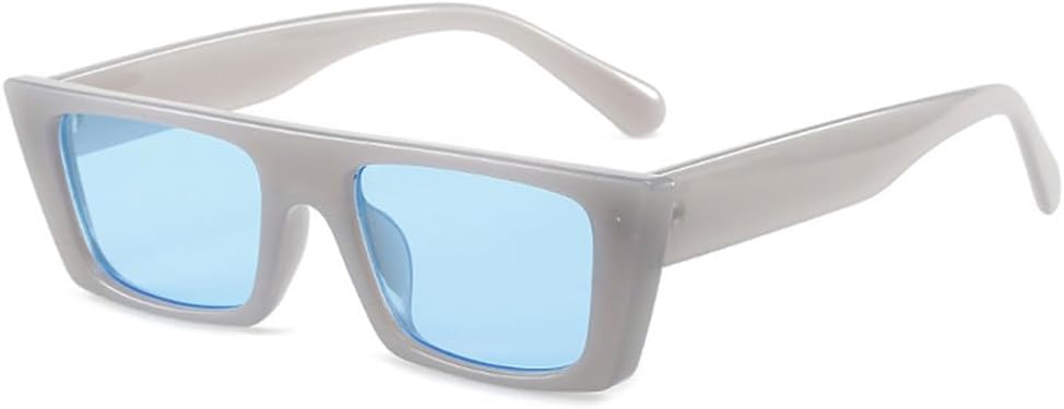 

Винтажные прямоугольные солнцезащитные очки для женщин, защита от УФ-излучения UV400, модные, желейного цвета, трендовые панк-солнцезащитные очки для мужчин generic, Grey Blue