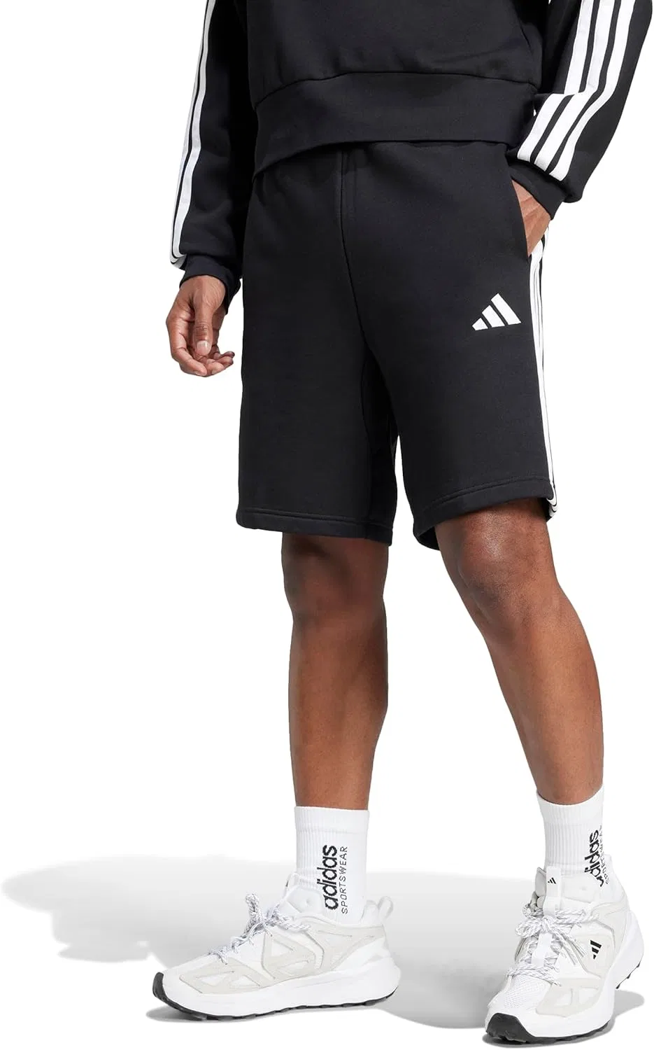 Шорты мужские 3-Stripes adidas, черные/белые
