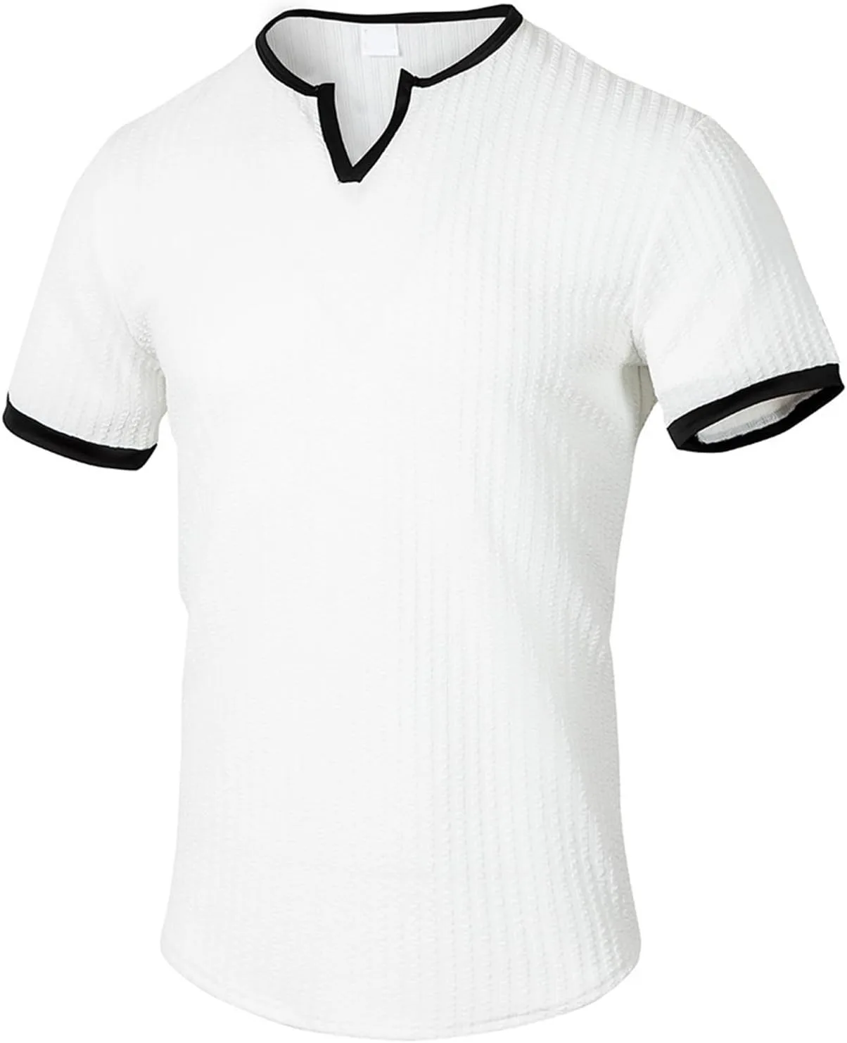 

Футболка с V-образным вырезом для мужчин, рифленая, летняя Thatrich