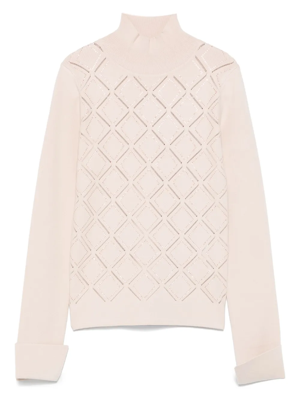 

Свитер с геометричным узором и высоким воротником Blugirl, нейтральный