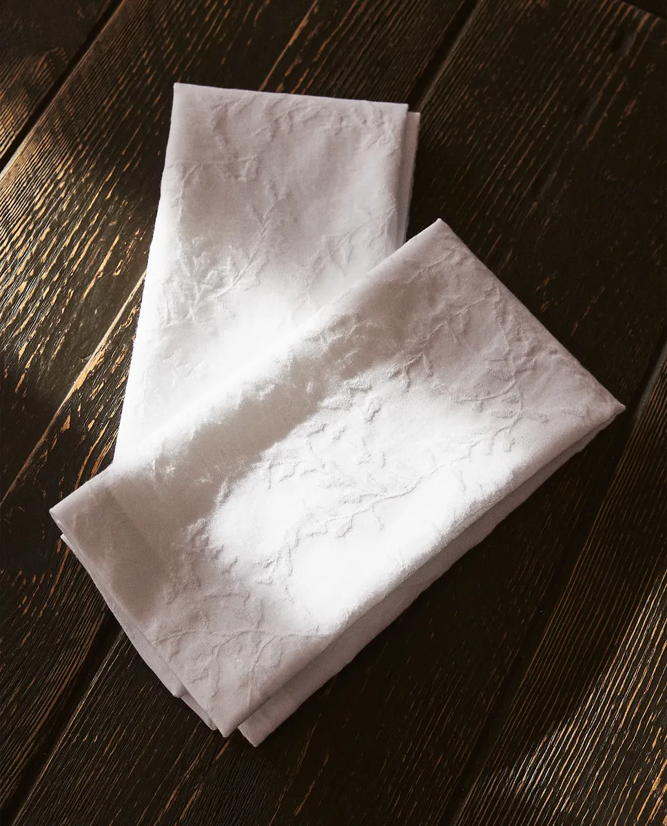 

Жаккардовые салфетки в виде листьев (2 шт. в упаковке) Zara Home, белый