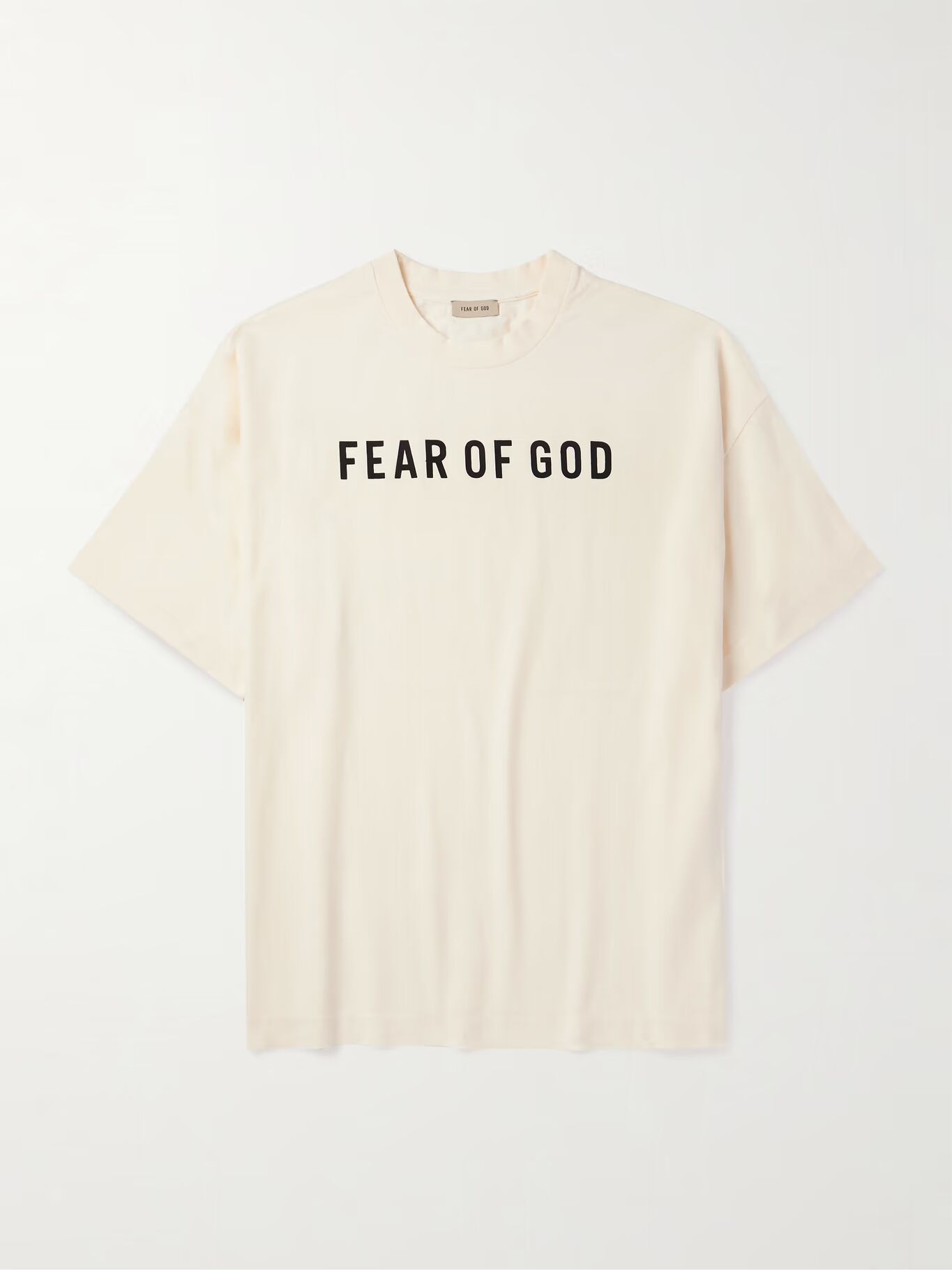 

Футболка из хлопкового джерси с объемным логотипом FEAR OF GOD, кремовый