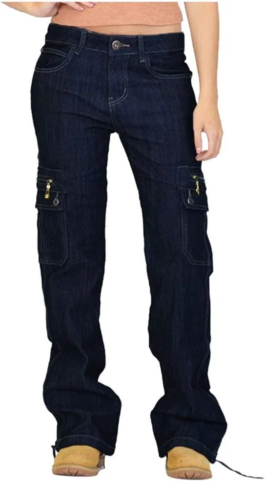 Джинсы свободные, женские, Low Rise Baggy, Black