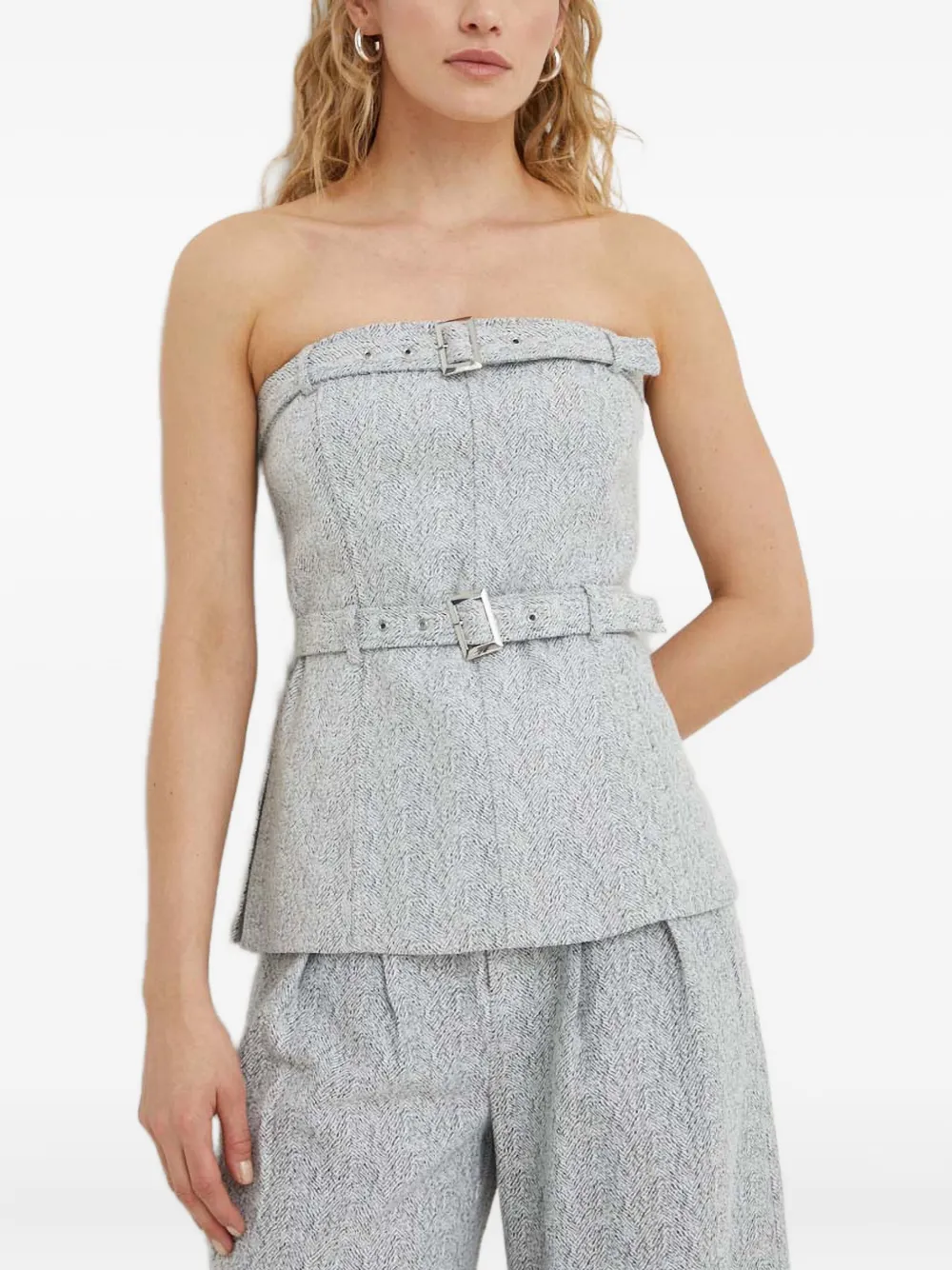 

Топ без бретелек с поясом Gestuz, серый