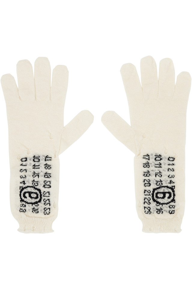 

Шерстяные перчатки Mm6 Maison Margiela, белый