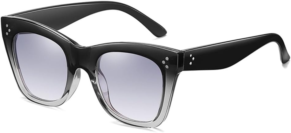 

Солнцезащитные очки в стиле ретро «кошачий глаз» для женщин с декоративными заклепками, защита от УФ-излучения UV400 для мужчин, градиентные солнцезащитные очки generic, Black Light Gray