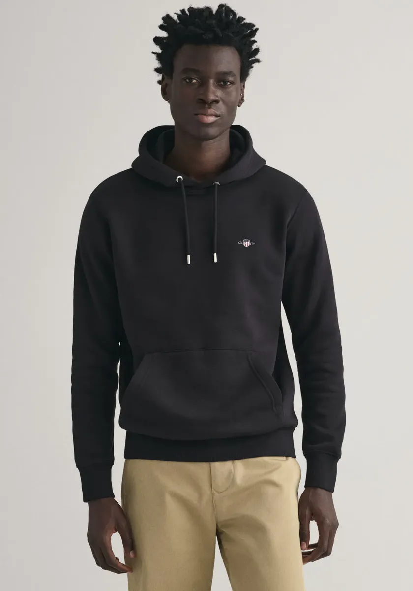 

Толстовка Gant "REG SHIELD HOODIE" с вышитым логотипом на груди, черный