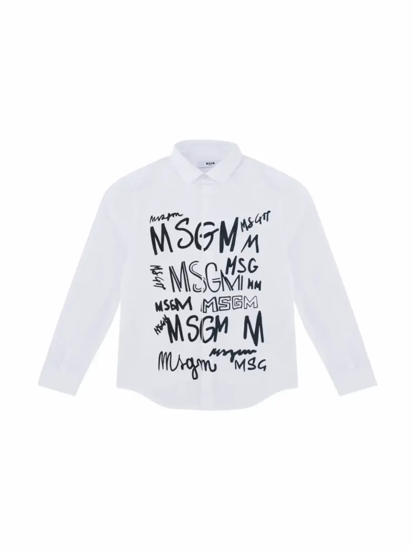 

Рубашка из поплина с логотипом MSGM, белый
