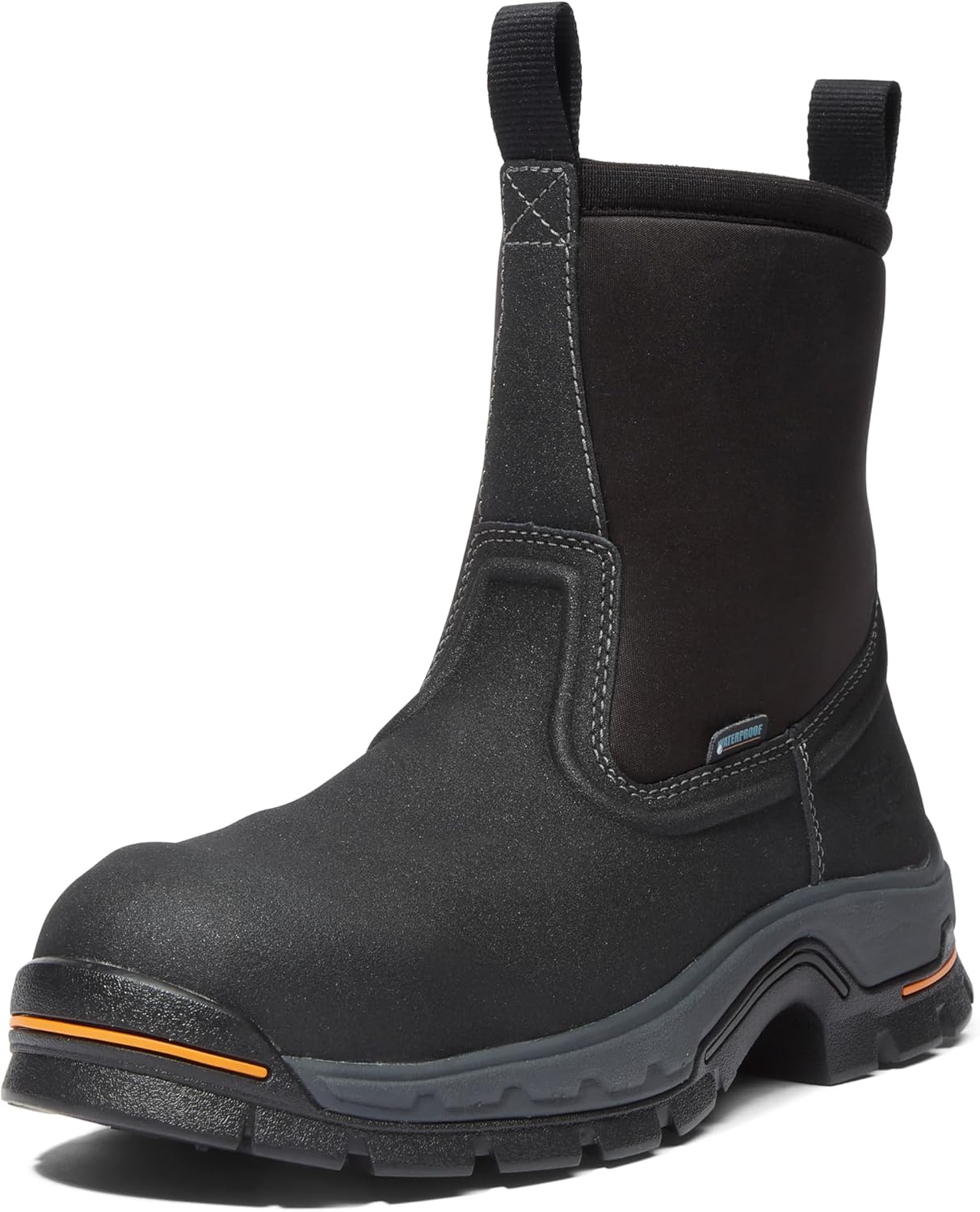 

Timberland PRO мужские Stockdale Pull-on Alloy Safety Toe водонепроницаемые рабочие ботинки, Black-2024 New