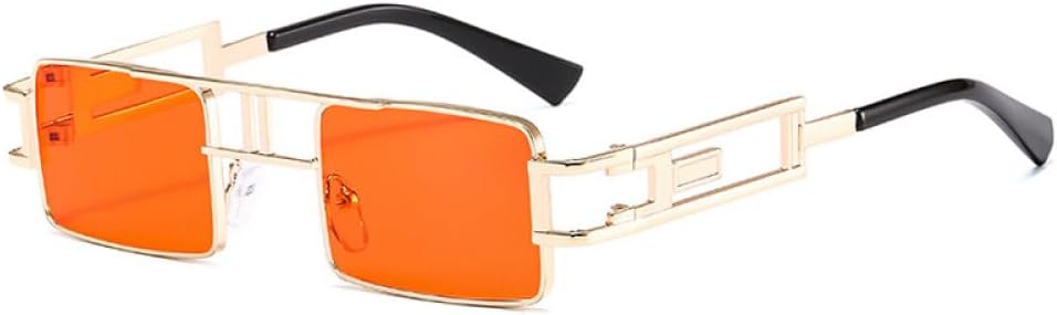 

Модные прямоугольные солнцезащитные очки для женщин и мужчин, маленькие, черные, в стиле стимпанк, солнцезащитные очки для женщин, защита от ультрафиолета UV400 WNCKSQ, C3 Gold Red