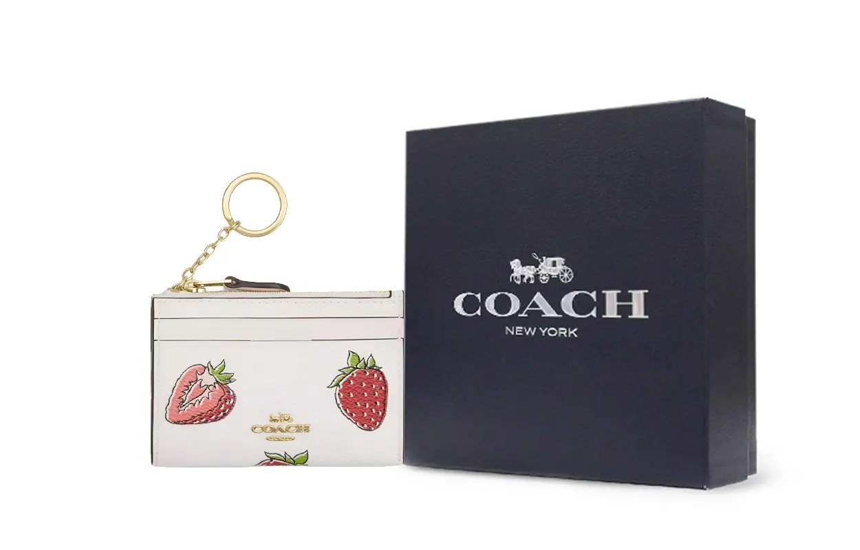 

COACH Ультратонкий чехол для удостоверения личности с принтом на ламинированном холсте миниатюрный женский белый, Gift Box Set (Basic Set+Black Box)
